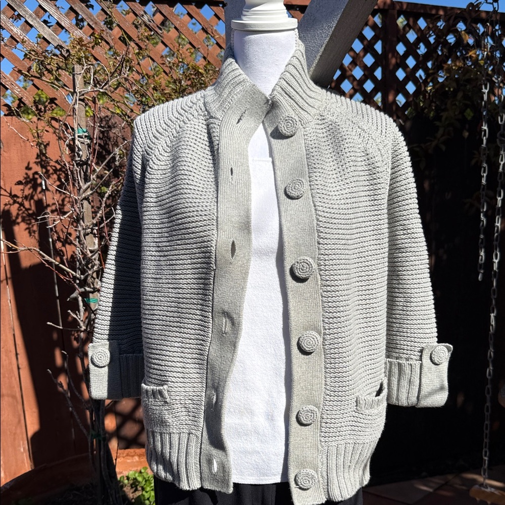 Chico's Light Gray Cotton Sweater